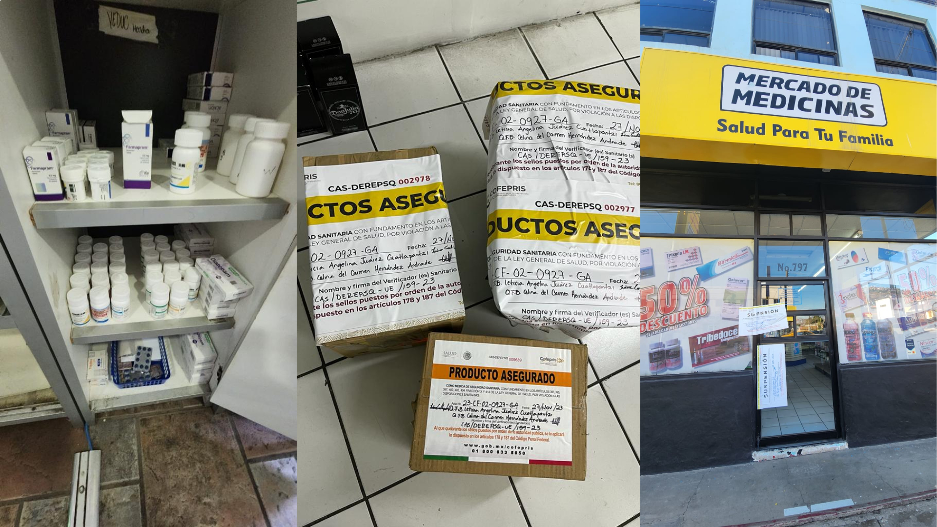 Clausuran más de 30 de farmacias en Ensenada por venta de medicamentos con probable fentanilo